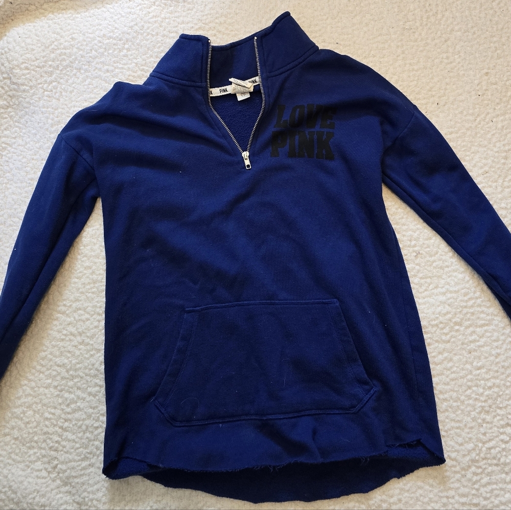 PINK blue half zip